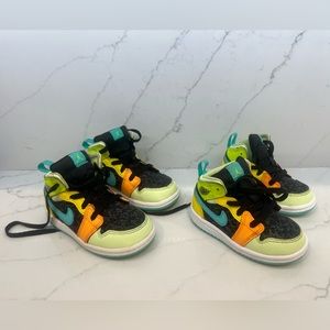 Jordan 1 Mid Se Baby Boys Shoes Size 5C & 7C Color: Volt/Yellow/Black/Teal